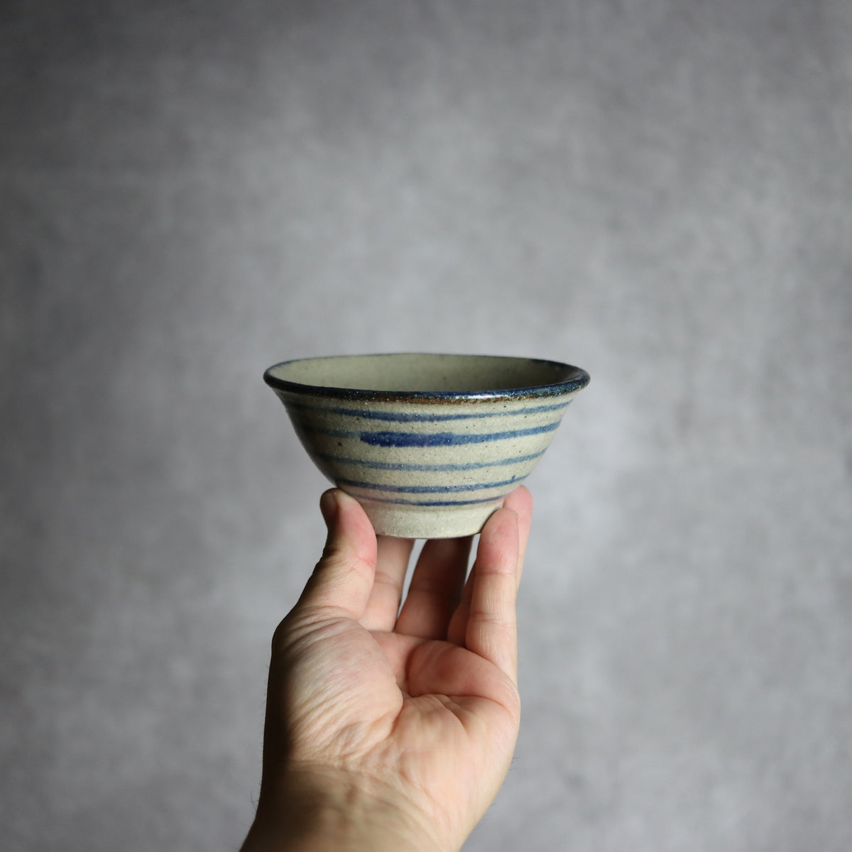 3.5寸マカイ2 呉須釉 線 やちむん 陶器 北窯 松田共司工房