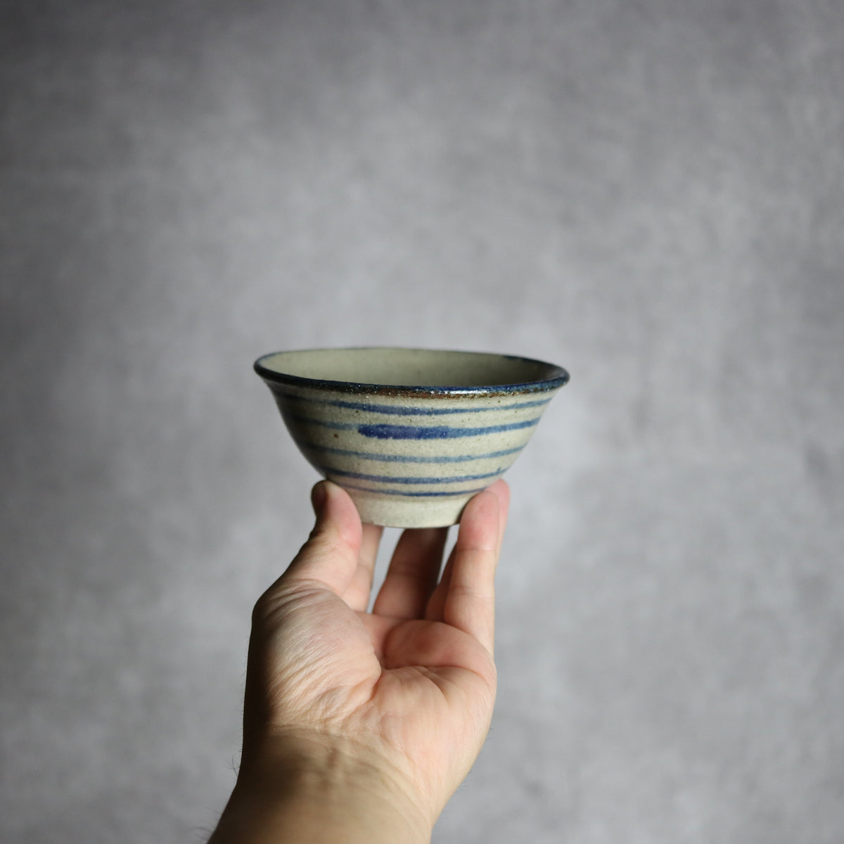 3.5寸マカイ2 呉須釉 線 やちむん 陶器 北窯 松田共司工房