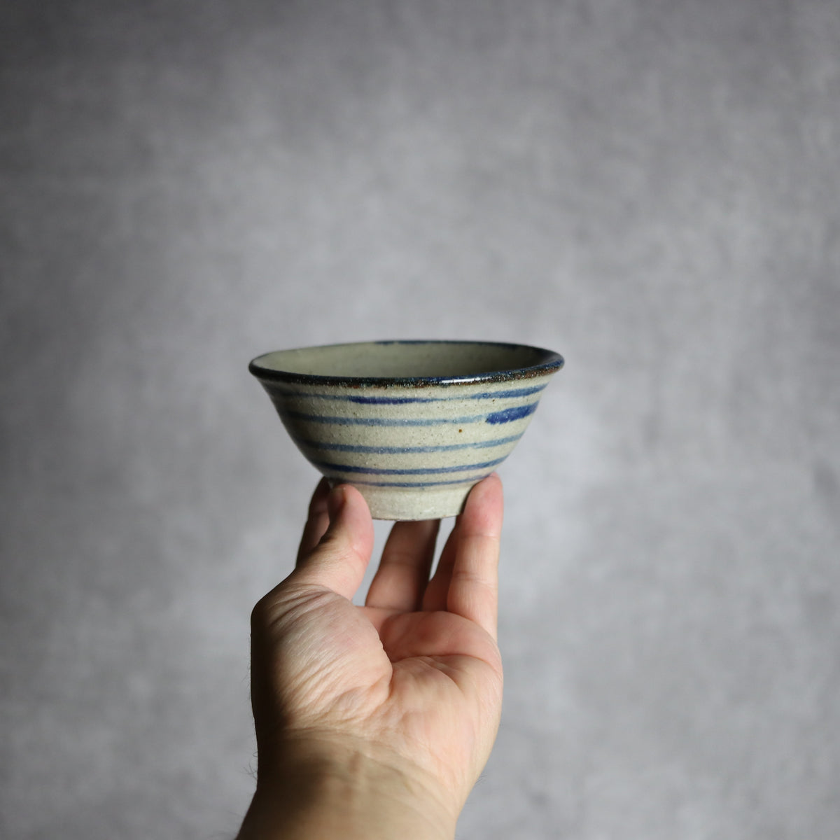 3.5寸マカイ2 呉須釉 線 やちむん 陶器 北窯 松田共司工房