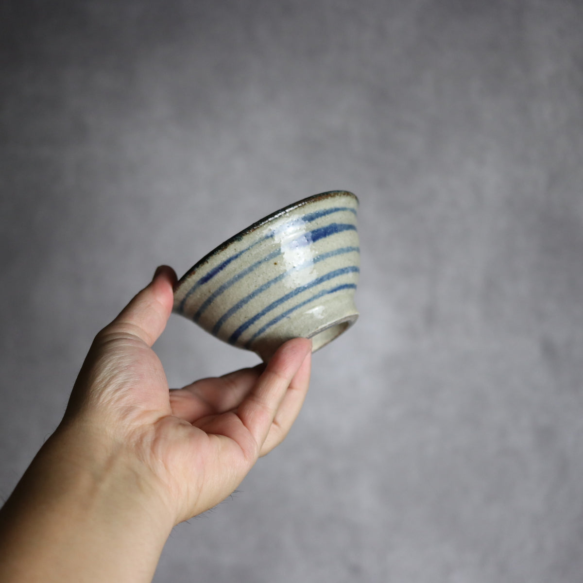3.5寸マカイ2 呉須釉 線 やちむん 陶器 北窯 松田共司工房