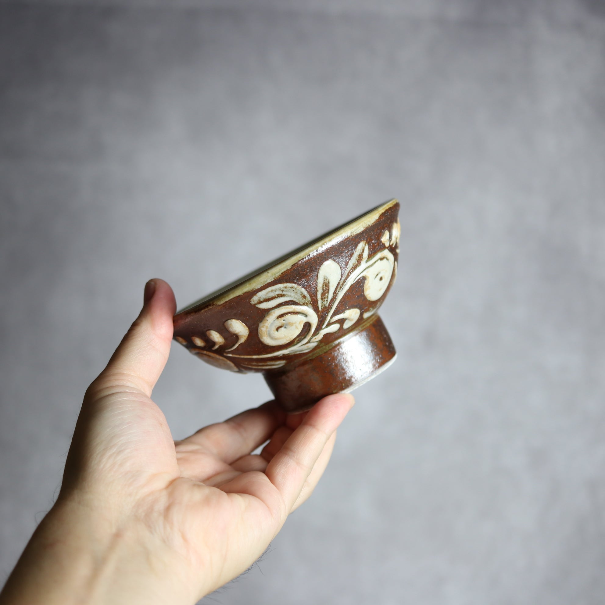 茂生窯 - 4寸マカイ3 イッチン 唐草 やちむん 陶器 茂生窯 - mundasui