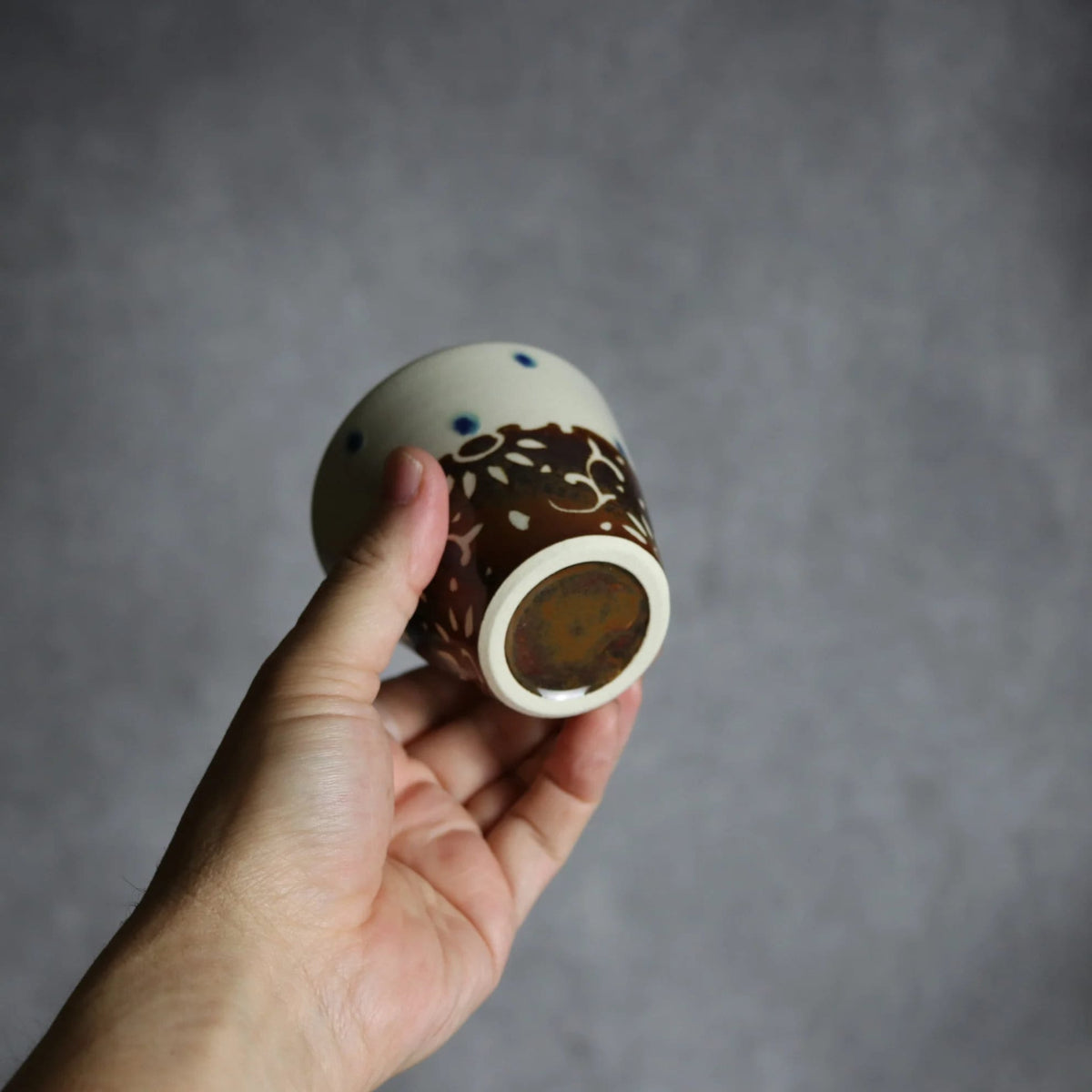 湯呑 飴釉 唐草 やちむん 陶器 高江洲陶磁器